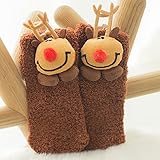 [スゴフィ]SGFY ベビー ソックス 靴下 保温 秋冬 幼児用 キッズ 子供 かわいい ガールズ ボーイズ 男の子 女の子 サンタクロース ヘラジカ クリスマスツリー クリスマス モチーフ 親子 1