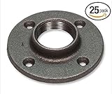 ブラック床フランジパイプ継手、3 / 4インチ、25パック