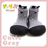 アティパス attipas ベビーシューズ キューティー グレー Sサイズ（10.8cm） Cutie