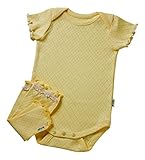 yuga☆【箱入り】「やわらかボディ 80cm + レッグウォーマー Mサイズ 2点セット ひまわり染め」 オーガニックコットン100% 天然染め ベビー 服 子ども服 キッズ 女の子 男の子 兼用 