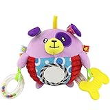Liebeye 動物のぬいぐる みガムベル 知的発達 クリスマスギフト ハンギング飾り 幼児のおもちゃ D 紫の犬