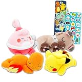 ポケモンぬいぐるみセット - ぬいぐるみ5インチフィギュア4個セット:ピカチュウ、ロックラフ、ヒトカゲ、ハピニープラスブックマーク、その他|ポケモンぬいぐるみパック