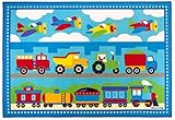 Olive Kids Trains Planes Trucks 39x58 Rug [並行輸入品]
