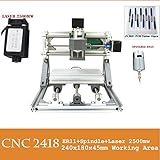ミニ自作cnc2418 2500 mwのレーザgrbl制御、3軸のpcb pvbフライス盤、木の彫刻家のcncルータ2418