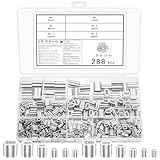 Tenbrachian 288ワイヤーロープ圧着スリーブ、アルミニウム圧着ループスリーブ、ワイヤーロープ圧着スリーブ、ダブルフェルールワイヤクランプ継手、ワイヤー用ケーブル圧着スリーブ、3/64 1/16 5/64 3/32 1/8 5/32