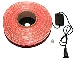 クリスマス イルミネーション 2芯 丸型 防水 ロープ ライト 1500 LED / 50m レッド 33種類 コントローラー セット