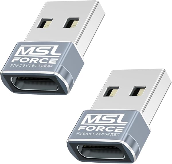 Trusted Japanese Company MSL FORCE Type-C USB Conversion Adapter Ultra-Compact Conversion Connector Rapid Charging High-Speed Data Transfer UC0112 USB-A (480Mbps 2-Port, USB-A (Male) to USB-C (Female - 1