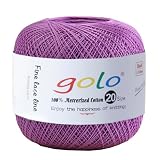 レース糸 20番 40g 約360m コットン刺繍糸 純棉シャトルレース糸 634 パープル