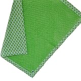 Cozy Wozy Quatrefoil Print Cotton and Minky Baby Blanket with Mitered Corners, Bright Green, 32 x 37