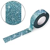 グリッターテープ 水色 ライトブルー キラキラ ラメ デコレーションシール ラッピング マスキングテープ 1巻 幅約15mm×長さ約5m きらきらぷんぷん丸 GT-008
