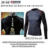 おたふく手袋 ボディータフネス アウトラスト ロングスリーブ クルーネックシャツ JW-540 44.カモフラ×レッド LL