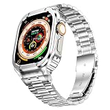 [Enosyu] BD045 iwatch専用カバー 改造のiWatch用バンドとケース ケースバンド一体型 ステンレス材質 交換用バンド(49mm, BD045シルバースチールベルト)
