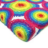 One Grace Place Terrific Tie Dye Tie Dye Crib Sheet, Aqua Blue, Royal Blue, Purple, Yellow, Green, O