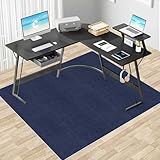 【Amazon 限定ブランド】デスクごとチェアマット ゲーミングチェアマット ダイニングマット HDMOD 床保護マット 特大サイズ180×140cm 抗菌 防カビ ズレない 厚さ4mm 静電気防止 無味無臭 ソフト おしゃれ キズ防止 お手入れ簡単 床暖房対応 滑り止め 丸洗い可能床傷防止 (ネイビーブルー）