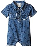 Amy CoeデニムロンパースブルーFits 0 – 3 Months