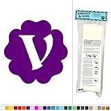 レターV初期 – Fun Inフラワーキッズ用ガールズベビールーム – ビニールステッカーデカール壁アート装飾 パープル 061116W5383_Violet