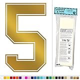 グラフィックスと詳細Varsity Number 5 – スポーツ子供部屋 – ビニールステッカーデカール壁アート装飾 ゴールド 061116W5529_MetallicGold