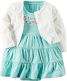 カーターズ Carter's ボディスーツ 半袖ワンピース & カーディガン セット春・秋・夏の冷房対策にも 2-Piece Bodysuit Dress & Cardigan Set 12M (72
