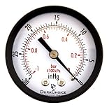 DuraChoice 2 Dial Utility Vacuum Pressure Gauge for Air Compressor Water Oil Gas 1/4 NPT Center Back