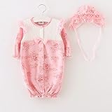 ツーウェイオール カバーオール おそろいの帽子付き 長袖 女の子 50 60 70 入園式 卒園式 結婚式 (60, ピンク)