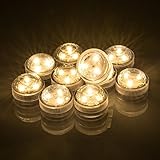 Set of 10 AceList Submersible Waterproof Underwater Tea Light Sub Lights Battery Operated LED TeaLig