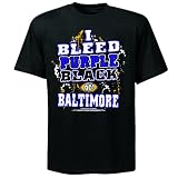 NFLボルチモアユニセックスFootball " I Bleed Purple andブラック – Go Baltimore " Tシャツ M ブラック