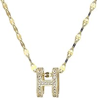 ゴールド Hモチーフ ネックレス Amazon | イニシャルH ネックレス k18RGP czダイヤモンド H
