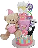GUNDトーキングベア3段女の子おむつケーキ