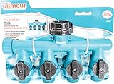 Gilmour Full Flow Poly 4-Way Connector AY4FF Teal/Black [並行輸入品]
