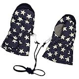 アスナロ（グローブ） スノーミトン キッズ 男の子 女の子 手袋 星柄 リボン柄3-4才 ネイビー