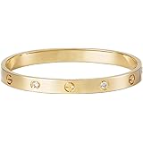 DALIKA Bracelets Bangle Stainless Steel 18K Gold Plated Gold/Rose Gold Cubic Zircon Stones For Women