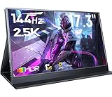Portable Gaming Monitor, 17.3" 2.5k 144HZ IPS Portable Laptop Monitor, Second Screen Dual USB C HDMI Computer Gaming Display with Speakers & Smart Cover, Travel Monitor for PC Phone PS4/5 Xbox Switch