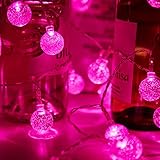 Sorliva バブルボールストリングライトは、フェスティバルのクリスマスハロウィンのためのLEDの妖精のライト 2M 20 LED ピンク