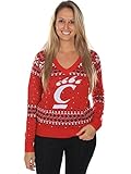 レディース大学のシンシナティセーター – 公式ライセンスCincinnati Bearcatsクリスマスセーター US サイズ: XL カラー: レッド