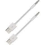 Duttek (2 本) iPod shuffle用 USBケーブル データ転送 充電 ケーブル 3.5mm と USB 2.0 iPod充電ケーブル データ転送ケーブル iPod Shuffle第3/4/5/6/7世代用（ホワイト）