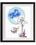 uhomate Jack Sally Nightmare Beforeクリスマスホームキャンバス印刷ウォールアート記念ギフトベビーギフトインスピレーション引用符壁装飾リビングルームベッドルームバスルー
