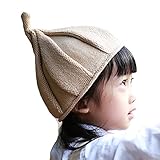 Cuteshower 子供 帽子 キッズ 帽子 女の子 とんがり帽子 ニット帽子 キッズ 赤ちゃん 帽子 カーキ色