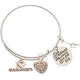 Infinity Collection Gymnastics Charm Bangle Bracelet- Girls Rose Gold Plated She Believed She Could So She Did Gymnastic Jewe