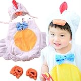 Lollypops!!!　にわとり 着ぐるみ セット 帽子＆足付き ＜ 新生児 ～ 0歳１歳 記念写真用 ＞ 【 おひるねアート / イースター】 [並行輸入品]