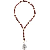 Catholica Shop カトリック宗教服 I カトリック 宗教聖ミカエル メダル チャプレット ロザリオ 祈り チェリーウッドビーズ付き ビーズ付き ロザリオ 9インチ