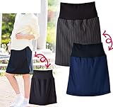 ストライプ×無地　リバーシブルタイトスカート　緑　L