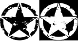 星 ミリタリー 2枚組 車 ステッカー バイク 黒 白 各約横10cm カッティングシート ステッカー
