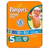 Pampers Simply Dry Size 5 Carry Pack 22 Nappies Per Pack (Pack of 4) by Pampers