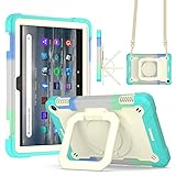 「Doo」Fire HD 8 2022 ケース New Fire HD 8/8 Plus 2022 第12世代 カバー fire HD8キッズケース Touch ID対応 耐衝撃 頑丈 子供向け ハンドル 360度回転スタンド 手持ちの便利さ ペンシル収納 ストラップ付き 携帯便利 シリコン素材 PC製 多機能 Fire HD 8 2022 / Fire HD 8 Plus 2022兼用タブレット ケース 選べる10色（カラフル+グリーン）