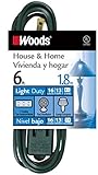 Woods 12600G 6-Foot 3-Outlet Indoor Extension Cords, Green [並行輸入品]