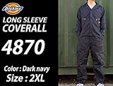 dickies ディッキーズ4870 長袖 つなぎ ２XLサイズDN（ダークネイビー）アウトレット大きいサイズ