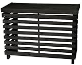 シンプルタイプ 室外機カバー 国産杉 横板 ※アジャスター無し 内寸：幅896ｍｍ×奥行397ｍｍ×高さ710ｍｍ CB（チャコールブラック）色