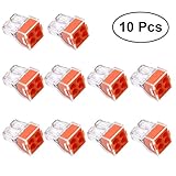 OUNONA 端子ブロック 差込型コネクター 400V 24A 0.75-2.5mm 10個入り（オレンジ）