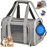 ペットキャリー 折りたたみ 猫 キャリー バッグ 小型犬 中・大型猫用・小型犬・うさぎ用 臭気がない 車載/ドライブ/キャンピング/旅行/通院/災害避難用 折りたたみ 収納付 犬用ソフトクレート ペットキャリーバッグ