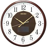 SEIKO CLOCK(セイコークロック) ハイブリッド ソーラー アナログ 電波 壁掛け時計 光 発電 ブラウン SF241B